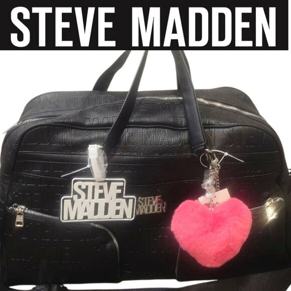 Steve Madden BZiva Logo Weekender- Black - Picture 1 of 10